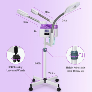 Hot Sale 3 in 1 Nano Ionic Steaming Device Spa Luxury <b>Stand</b> Ozone Steam Manual Facial Machine Steamer for Beauty Salon - Product Image 4