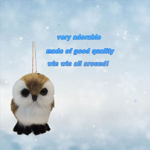 Ornamen pohon Natal burung hantu bulu Natal, dekorasi pohon Natal gantung, ornamen burung hantu cokelat 2021 - Product Image 4