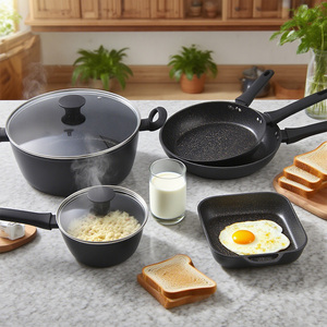 Chất lượng cao Frying Pan với cơ sở màu đen Fry Pan không dính và nhôm Frying Pan - Product Image 6