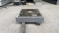 Pierre tombale personnalisée Samistone en bronze et granit moderne pour animaux de compagnie, plaque commémorative gravée au laser avec photo de chien, pour cimetière extérieur