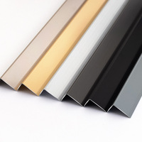 Pelindung Sudut Ubin Berbentuk L dari Aluminium Alloy Tebal 2.5mm Warna Hitam Doff, Aksesoris Tahan Lama untuk Dekorasi Tepi Dinding Hotel
