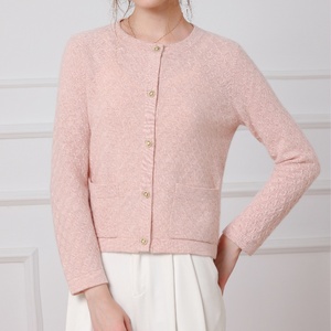 Classic Women's 100% Cashmere Anti-shrink <strong>Full</strong> Sleeve Crew Neck Slim Fit Knitted Casual Regular <strong>Length</strong> Autumn Winter <strong>Cardigan</strong> - Product Image 6