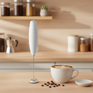 Espumador de Leche Eléctrico a Pilas, Batidora de Mano Automática Portátil de Acero Inoxidable con Soporte - Product Image 3