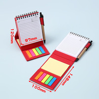 Cahier Kraft avec Stylo Notes Autocollantes Marqueur Onglet Coloré Drapeaux Couverture Rigide Logo Personnalisé Poche Bloc-Notes Note Boo