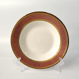 Élégant bol d'assiette en céramique à clé grecque plaqué or rétro pour banquet <span class=keywords><strong>chinois</strong></span> affichage à la maison - Product Image 5