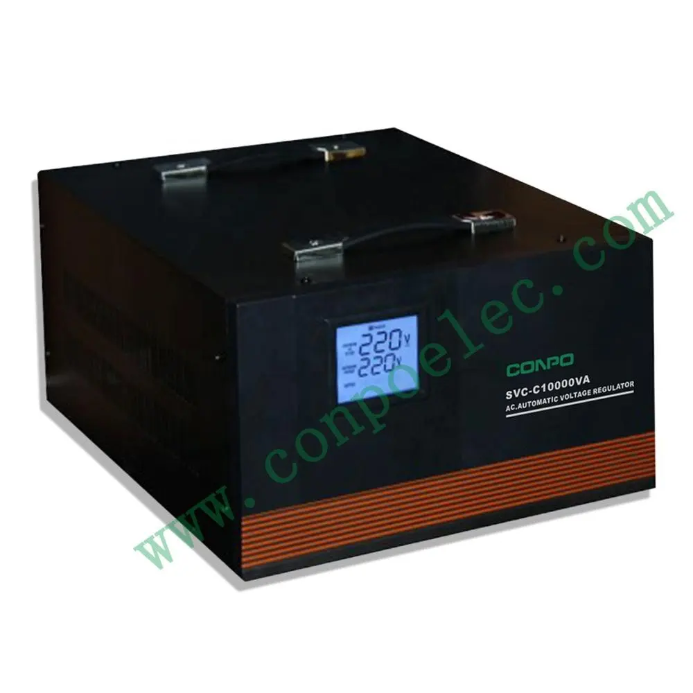 SVC-C10KVA Single Phase Servo motor high accuracy AC Automatic Voltage stabilizer regulator AVR 220V Smart LCD digital display