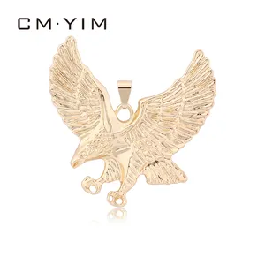 Cm yim jewelry pingente de águia dourado, moda, coruja, mulheres, homens, hip hop, pingente