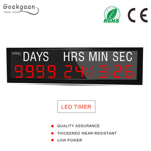 Zhong Xiao Xiao นาฬิกานับถอยหลัง <span class=keywords><strong>LED</strong></span>, นาฬิกาแขวนผนังในร่มติดผนังขนาด2.3นิ้ว10หลักวันนาทีและวินาที - Product Image 5