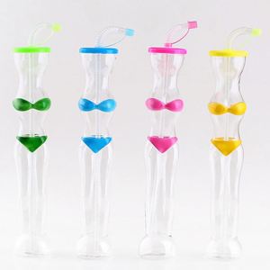 Creative 600ml Disposable Slush <b>Plastic</b> Bikini Beauty Shaped <b>Drink</b> Yard Juice <b>Cup</b> with Straw - Product Image 1