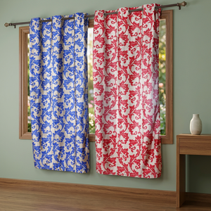 Cortina de Tela No Tejida para Ventana, Color Rojo Sólido, Diseño de Algodón, Calidad Premium, Diseño Moderno, para Bodas y Eventos, KVD-20 - Product Image 2