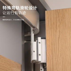 Third Generation Folding Butterfly Door <b>Hardware</b> Stainless Steel Aluminum Alloy Double Damper Track Ceiling Mount <b>Wardrobe</b> Doors - Product Image 1