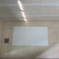 Tapis de bain en vinyle souple découpé, résistant à l'eau, écologique, robuste et durable, avec adhésif transparent simple face 16x34