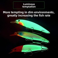 Promotion : Leurre flottant Minnow 110mm 80mm 5g 13.5g, Appât Artificiel Dur de Surface pour la Pêche en Mer, Bateau, Marlin, Bar, Truite