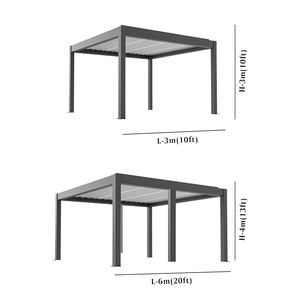 Pérgola Motorizada Personalizable <span class=keywords><strong>de</strong></span> Aluminio con Revestimiento en Polvo, Resistente a la Intemperie, para Patio, Jardín y Cocina al Aire Libre - Product Image 5