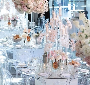 Chandelier à 7 bras en cristal avec abat-jour en forme de cheminée pour bougies, pour la décoration de table, pièces de décoration intérieure - Product Image 2