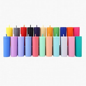 Gobelets en plastique réutilisables colorés avec pailles, écologiques et de qualité alimentaire |   Multifonctionnel pour la maison, le bureau et l'extérieur - Product Image 1