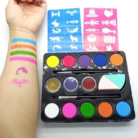 Palette de peinture faciale à base d'eau OEM en vente chaude 10 couleurs Kit de Cosplay de peinture faciale multicolore Ensemble de maquillage pour enfants