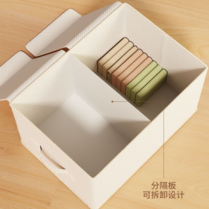 Clothing Organizer <b>Storage</b> <b>Box</b> Rectangle Foldable Washable With Handles Large Capacity Household Use - Product Image 2