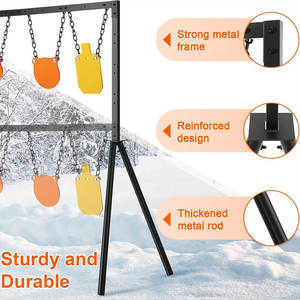 Cible en acier personnalisée avec crochet de tir découpé au laser de 1/2 d'épaisseur Support de cible Accessoires de pistolet peint Cible de tir en acier - Product Image 2