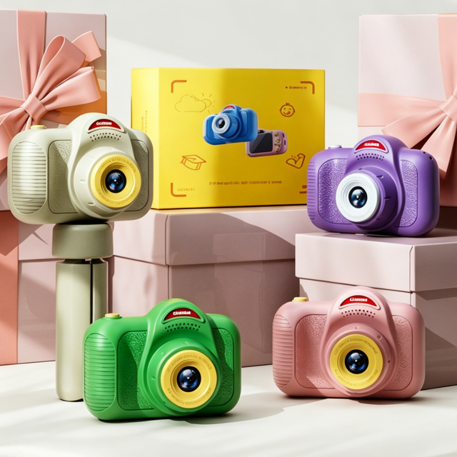 OEM Cute Cartoon Mini Potable Kids Digital Camera 1080P Dual Lens Selfie Toy Video Recording Photography Children Camcorder