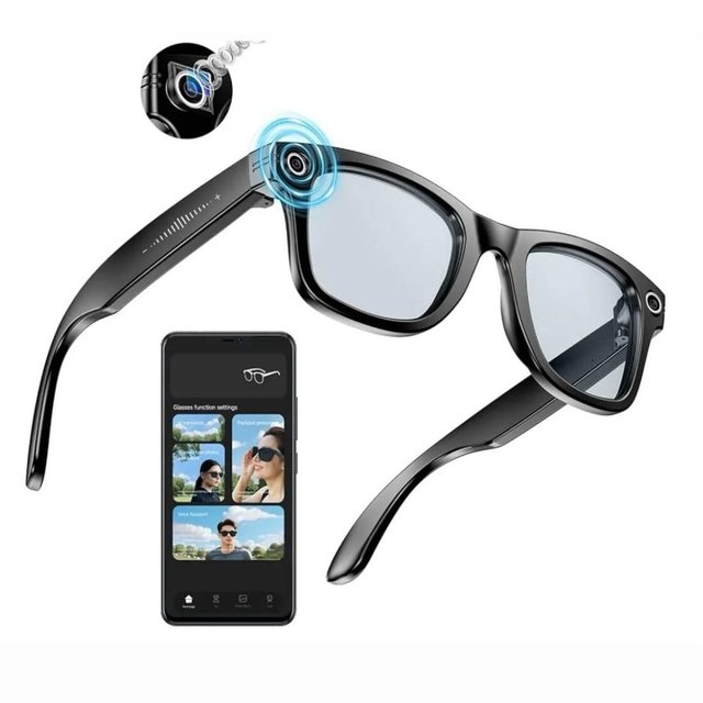 AI Smart  Glasses with 8MP Camera Real-Time Translation Voice Assistant Music Control Photo Video Recording BT Glasses