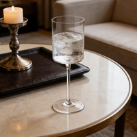 Verre à champagne cylindrique carré de luxe en cristal, verre à whisky haut de gamme transparent pour mariage, OEM ODM