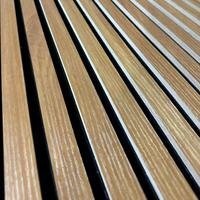 Panneau acoustique en bois MDF à lattes, design moderne, revêtement mural décoratif 3D pour salon et chambre à coucher