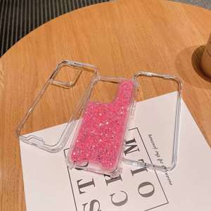 Honatop Vente en gros étuis de téléphone 3 en 1 étui de luxe à paillettes pour iPhone 15 Pro Max étui de téléphone à paillettes dégradées pour filles - Product Image 2