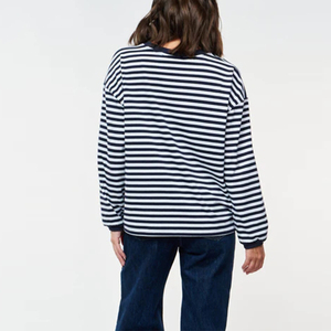 Blusa de Lactancia Casual para Mujer, Transpirable, con Cuello Redondo, Manga Larga, Diseño a Rayas, en Capas, Excelente para Todas las Temporadas - Product Image 3