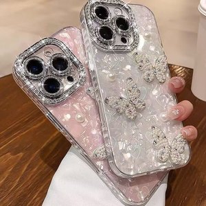 <span class=keywords><strong>Coque</strong></span> à motif de trous fins adaptée aux étuis de téléphone IP <span class=keywords><strong>11</strong></span>, IP 17 Promax, 13 nœud papillon perlé, 12/15 Pro. - Product Image 2