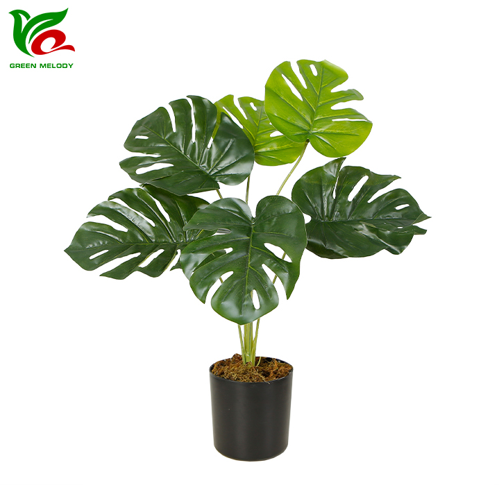 Artificial Plants Decoration Wholesale Monstera Plants Small Size Artificial Shrubs Plants Potted Artificial Plants Home Shelf Desktop Table Decor