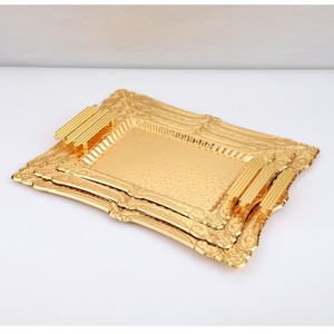 ถาดอาหารทรงสี่เหลี่ยมผืนผ้าแบบโบราณถาดเสิร์ฟโลหะสำหรับตกแต่งเป็นมิตรกับสิ่งแวดล้อมถาดแฟนซีสำหรับเสิร์ฟ - Product Image 4