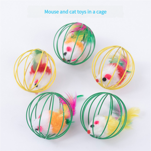 Coloré écologique plume bâton chat jouet drôle interactif jouet pour animaux de compagnie pour chiens fournitures en gros durable Rat <span class=keywords><strong>Cage</strong></span> souris - Product Image 5