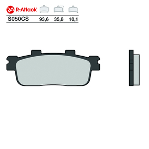 R-Attack S050CS ผ้าเบรคมอเตอร์ไซค์ 93.6x35.8x10.1 คาร์บอนเซรามิกหน้าหลัง - Product Image 1