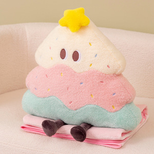 Coussin Arbre de Noël 2-en-1 en coton PP, couverture et couette pour climatisation, coussin de <span class=keywords><strong>sieste</strong></span> pour bureau et voiture, dossier de siège - Product Image 4
