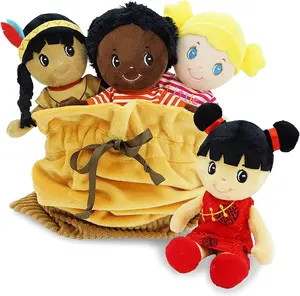 ชุดตุ๊กตาเด็กทารกนุ่มนิ่ม-ความหลากหลายทางวัฒนธรรม,ตุ๊กตายัดนุ่นพร้อมถุงเก็บของของขวัญสำหรับเด็กทารกและเด็กวัยหัดเดิน