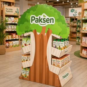 Présentoir en carton ondulé en forme d'arbre pour enfants, entièrement personnalisable, empilable, pour l'agencement des jouets et des bonbons pour enfants en hypermarché - Product Image 2