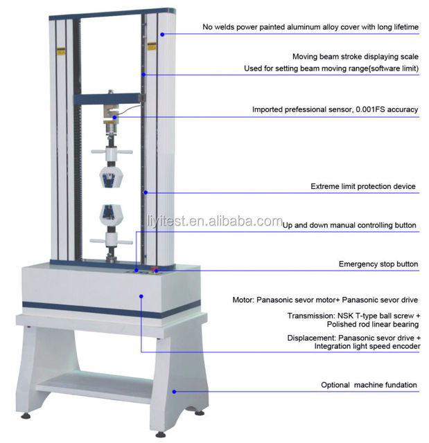 LIYI Mechanical Materials 10kN 20kN 30kN 50kN UTM Universal Tensile Compression Universal Testing Machine for Metal Wire