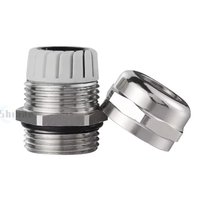 Presse-étoupe étanche en acier inoxydable 304, filetage métrique ou PG, joint de fixation métallique, connecteur d'étanchéité avec écrou de blocage M12 M20 PG7