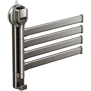 Toallero Giratorio con Succión, 4 Barras, Plegable, de Hierro y ABS, Diseño Moderno, para Baño - Product Image 1