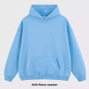 Sudadera con Capucha Extra Grande de Alta Calidad, 350 g/m², con Logotipo Personalizado, Lisa, Unisex, Negra, Gruesa, para Hombre - Product Image 4