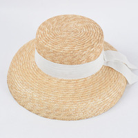 Sombrero de Playa Personalizado para Mujer, Sombrero de Sol de Verano Vintage, Sombrero de Paja Estilo Francés con Ala Ancha y Lazo de Cinta