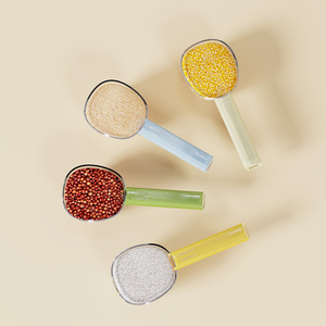 Cuchara de plástico para arroz de cocina, cuchara para alimentar gatos y perros, taza medidora de arroz con mango, cuchara para cavar fideos, duradera - Product Image 2