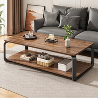 Table basse, table basse compacte pour appartement, maison ou bureau, table basse carrée simple à double niveau pour location.