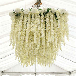 Decoración de <span class=keywords><strong>Techo</strong></span> Personalizada con Flores Artificiales y Glicinia <span class=keywords><strong>para</strong></span> Bodas Modernas, Vestíbulos de Hoteles y Proyectos de Planificación de Eventos - Product Image 2