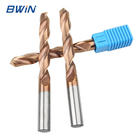 Foret hélicoïdal HRC55 à queue droite en carbure cémenté, diamètres 9,8 mm, 12,7 mm, 50 mm, longueur 5,2 mm, 160 mm, avec pointe en carbure de tungstène pour machines-outils CNC