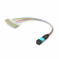 Kabel Patch Cord Fiber Optik MPO MTP 8 12 24 Fiber OS2 OM3 OM4 Trunk dan Kabel Fanout LC untuk Pusat Data