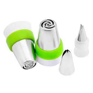 Russian Piping Tip Set 7Pcs Rose Shape Butter Cupcake Decorating Reusable Stainless Steel Piping Tips for Cake Decorating - Product Image 1