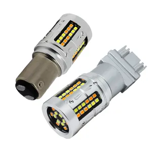 3156 P21W 72smd 2016 CANBUS DRL switchback với xây dựng trong điện trở hổ phách không có siêu đèn flash 7440 LED bóng đèn nhấp nháy màu đỏ