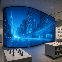 Mur vidéo LED incurvé d'intérieur P1.86/P1.8, écran d'affichage haute définition flexible pour magasins de détail et centres commerciaux avec graphismes